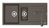 Set chiuveta granit ITHAKA 1 1/2B 1D 100x50 si baterie CAPRICCIO Iron Grey