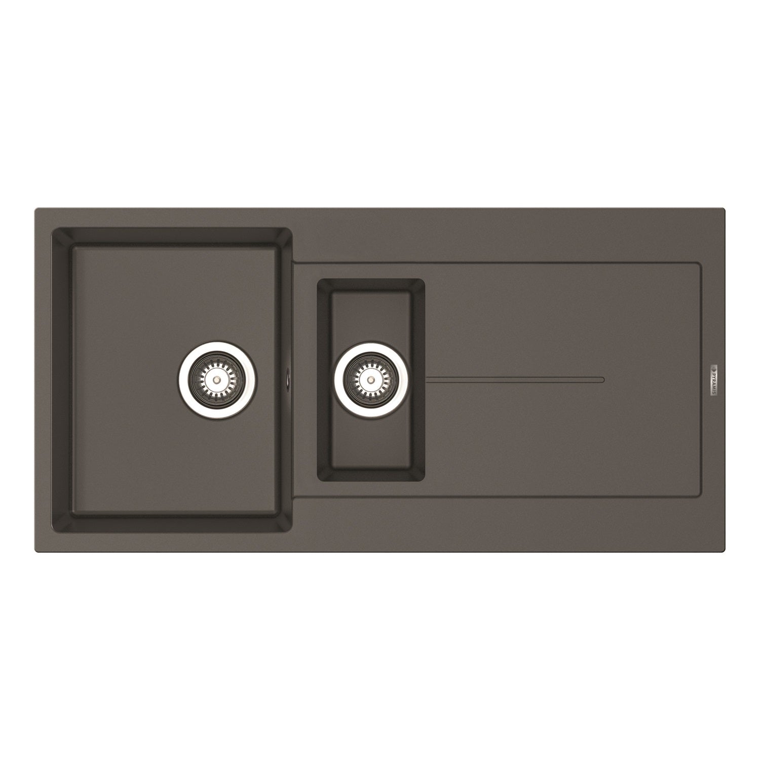 Set chiuveta granit ITHAKA 1 1/2B 1D 100x50 si baterie CAPRICCIO Iron Grey