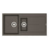 Set chiuveta granit ITHAKA 1 1/2B 1D 100x50 si baterie CAPRICCIO Iron Grey