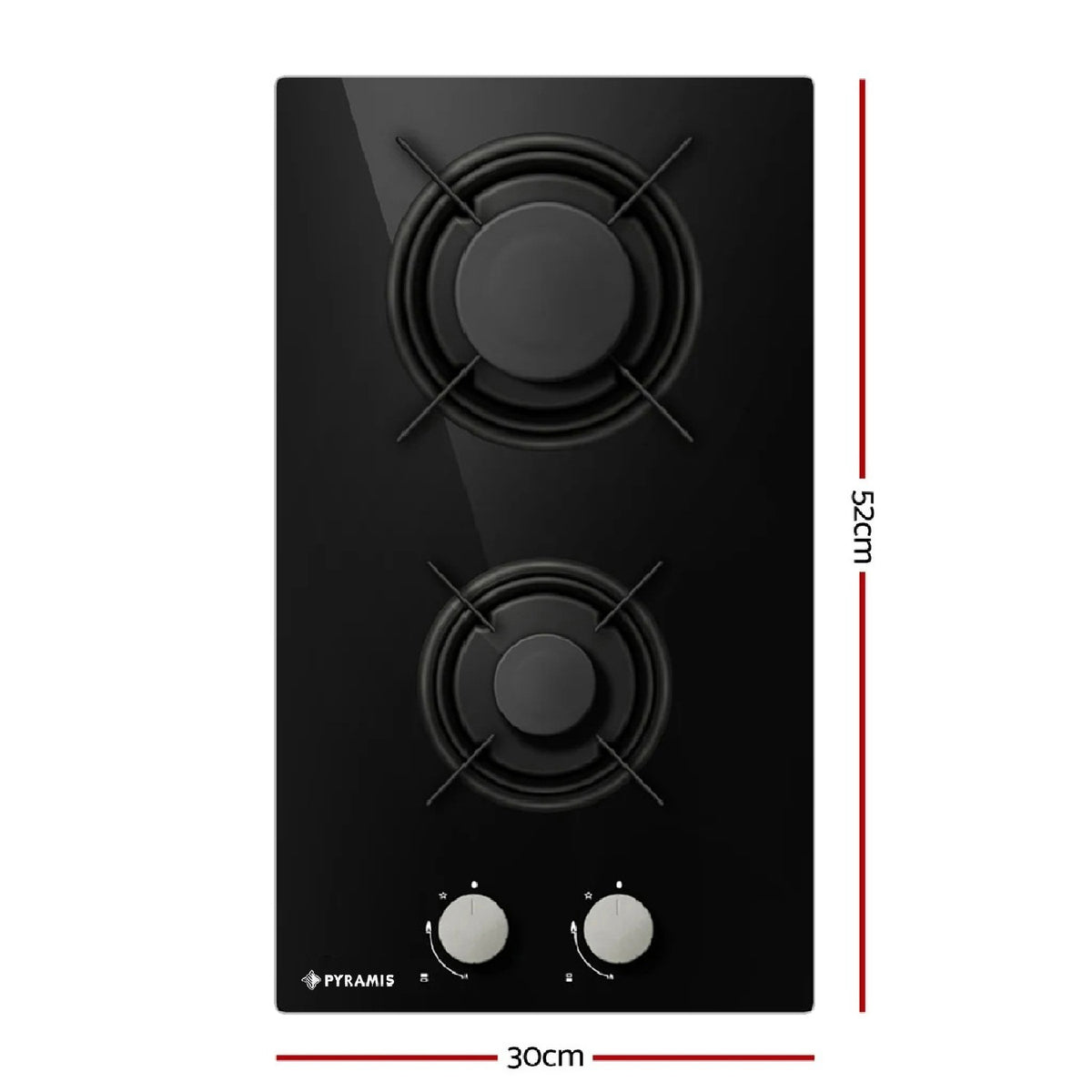 Plita gaz domino Pyramis 496 Black Glass