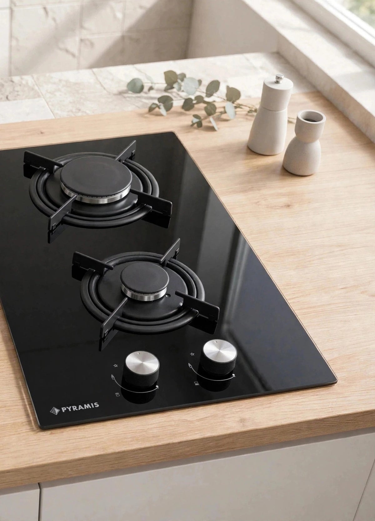 Plita gaz domino Pyramis 496 Black Glass