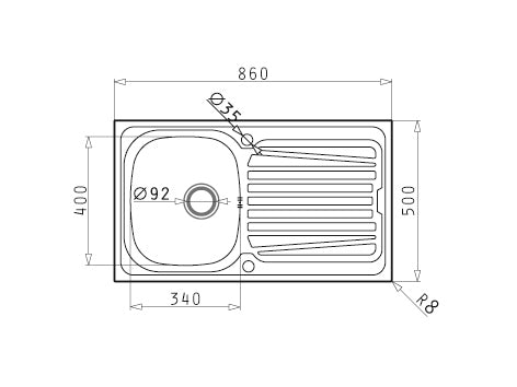 Chiuveta Inox SPARTA 86x50 1B 1D SM