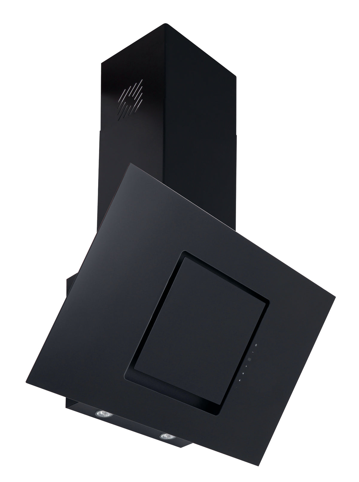 Hota decorativa Pyramis ARONDO, sticla neagra, touch control, absorbtie periferica, 90cm