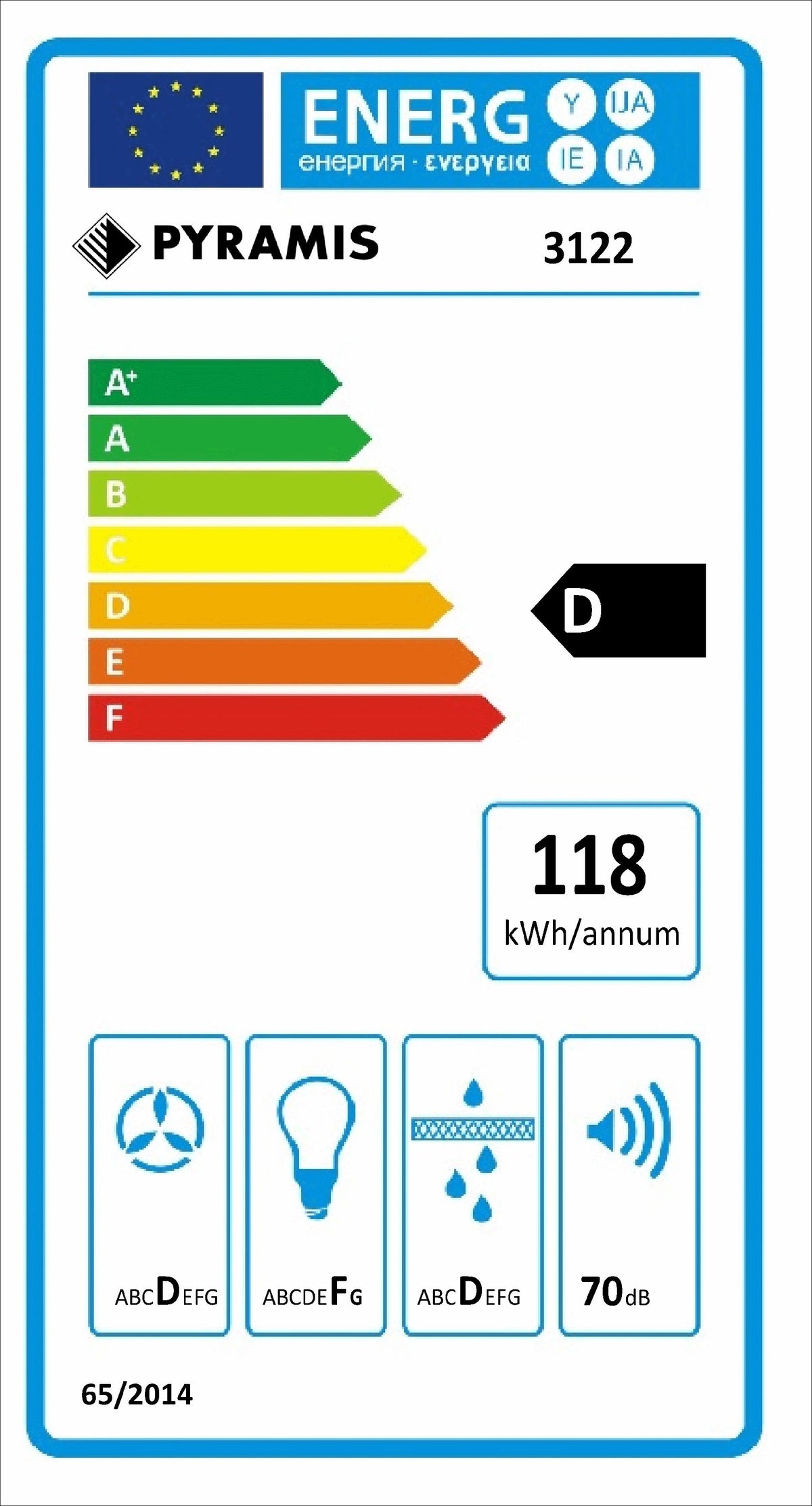 Hota decorativa Pyramis SILVERLIGHT, 90cm, 570mc/h, inox si stica neagra, timer