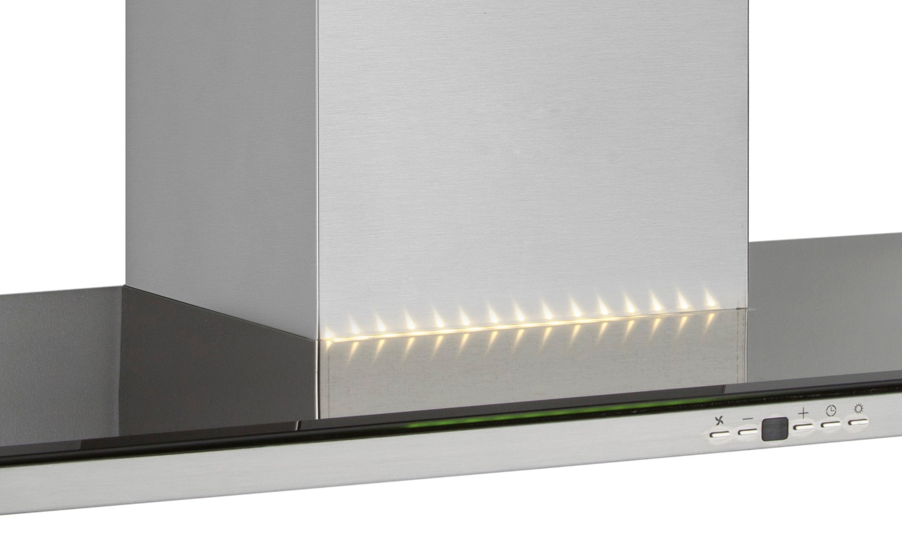 Hota decorativa Pyramis SILVERLIGHT, 90cm, 570mc/h, inox si stica neagra, timer