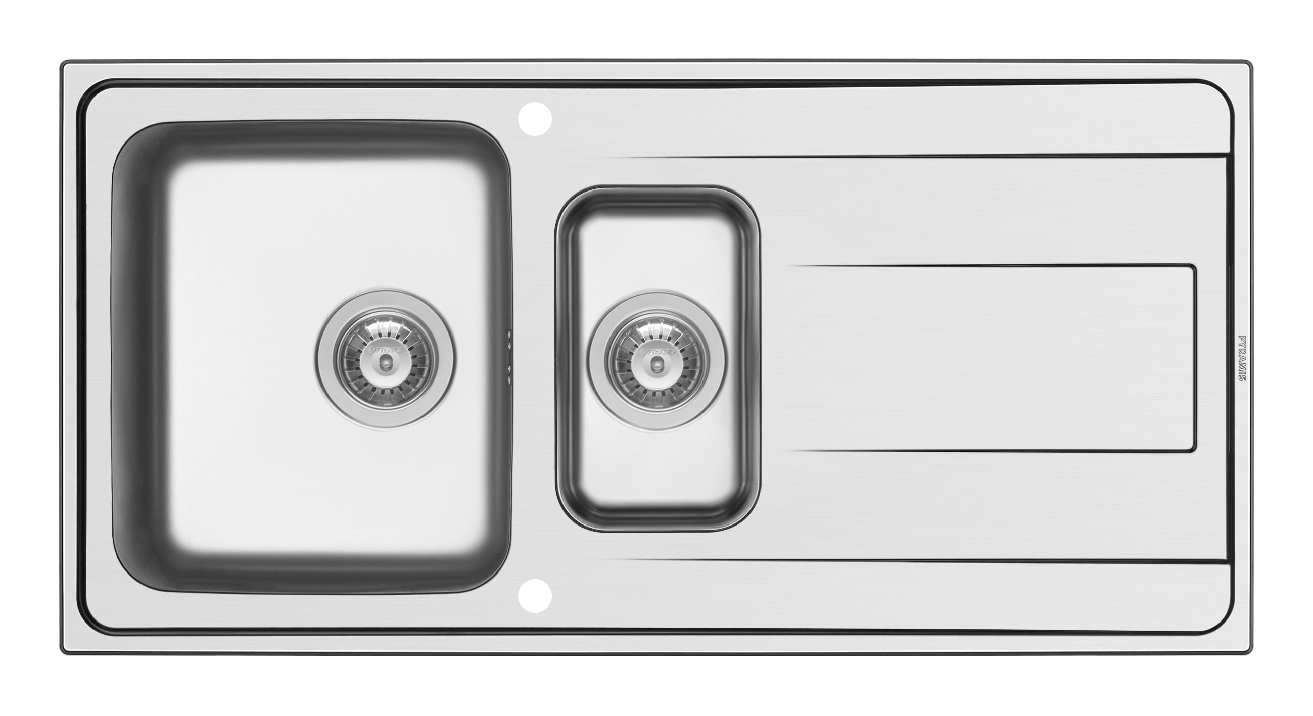 Chiuveta Inox Pyramis ALEA, 100x50 1 1/2B 1D, adancime 180mm, reversibila, montare pe blat, finisaj lucios