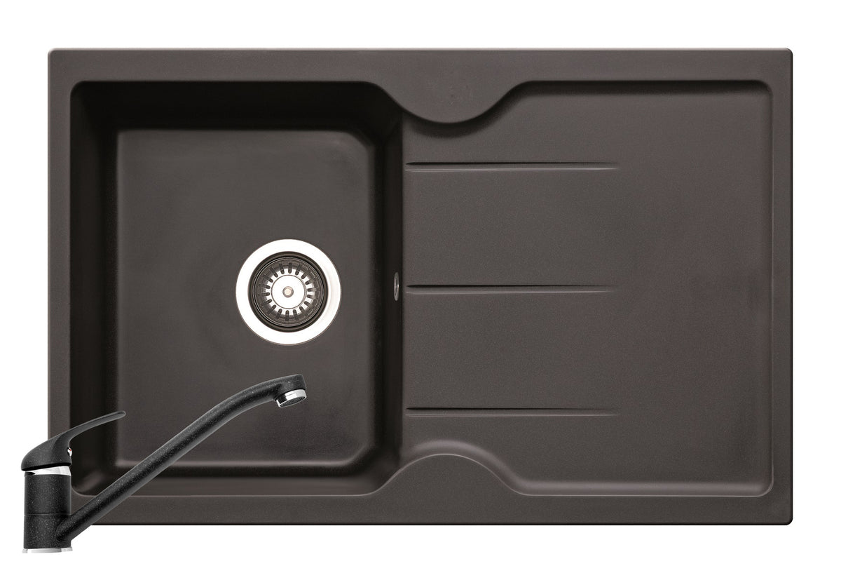 Set chiuveta granit PORTOS & baterie ASALIA - Carbon
