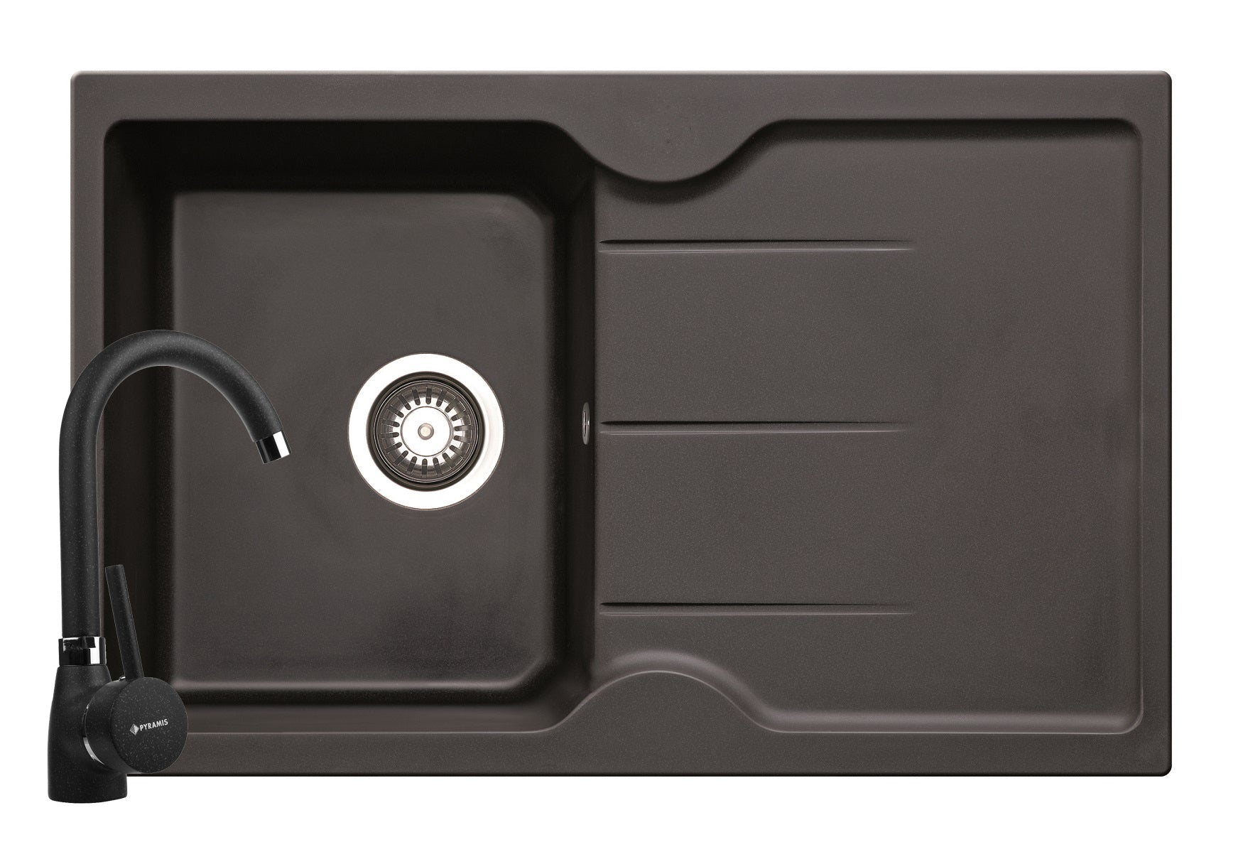 Set chiuveta granit PORTOS & baterie BELLO - Carbon