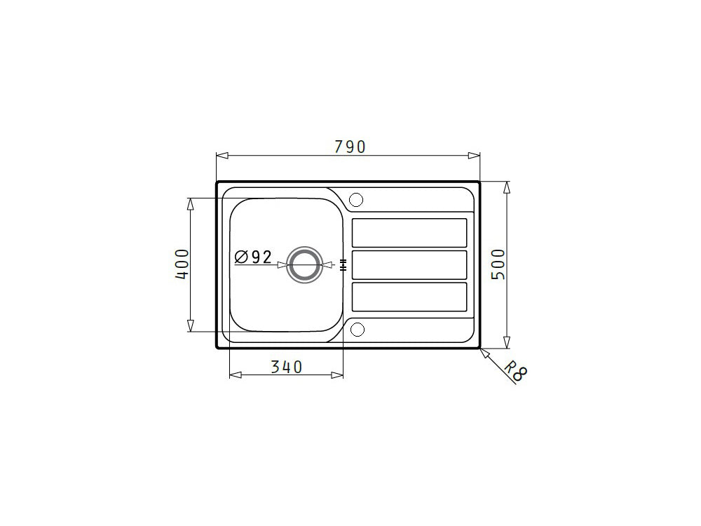 Set chiuveta inox ATHENA 79x50 1B1D LN & baterie FIDO crom