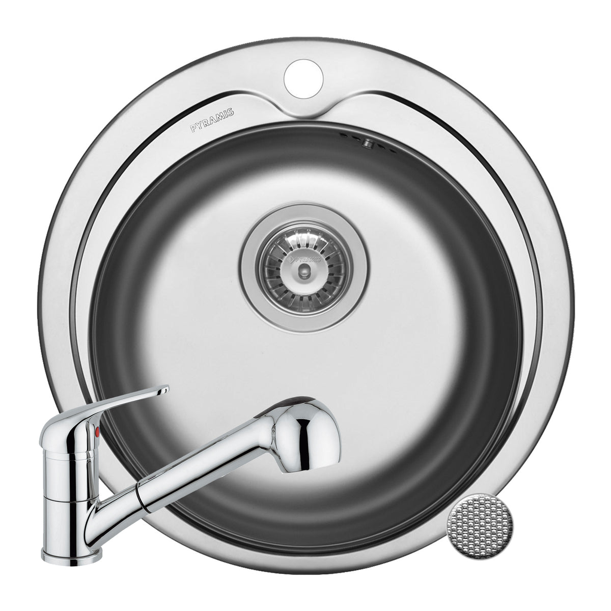 Set chiuveta inox KIBA LN & baterie FIDO crom