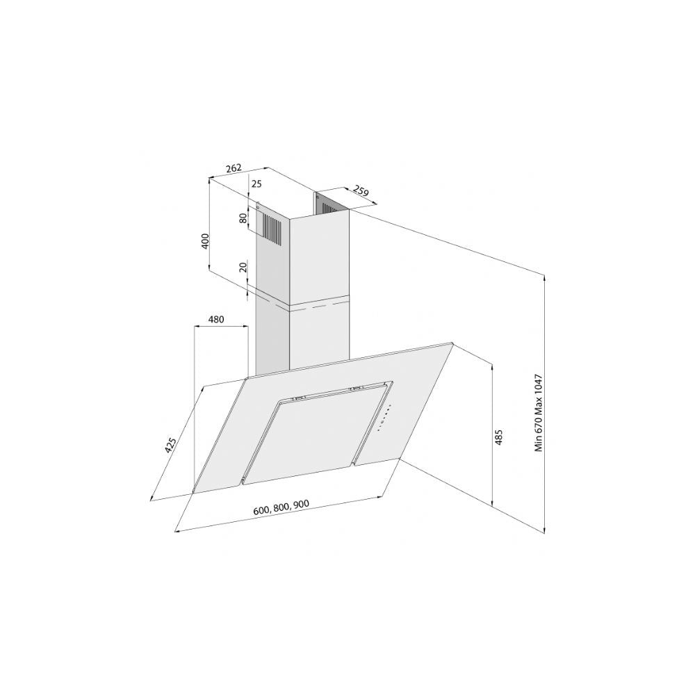 Hota Decorativa SQUARE Sticla Ivory 3423