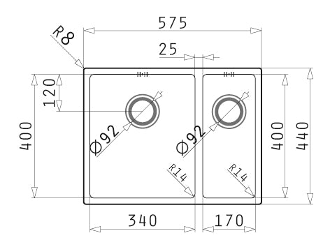 Chiuveta Inox Astris 575mm*440mm ST