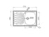 Chiuveta Inox Pyramis CRETA 75.5x48 1B 1D, adancime 150mm, cuva dreapta, montare pe blat, finisaj lucios