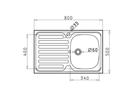 Chiuveta Inox INTERNATIONAL 800mm*500mm