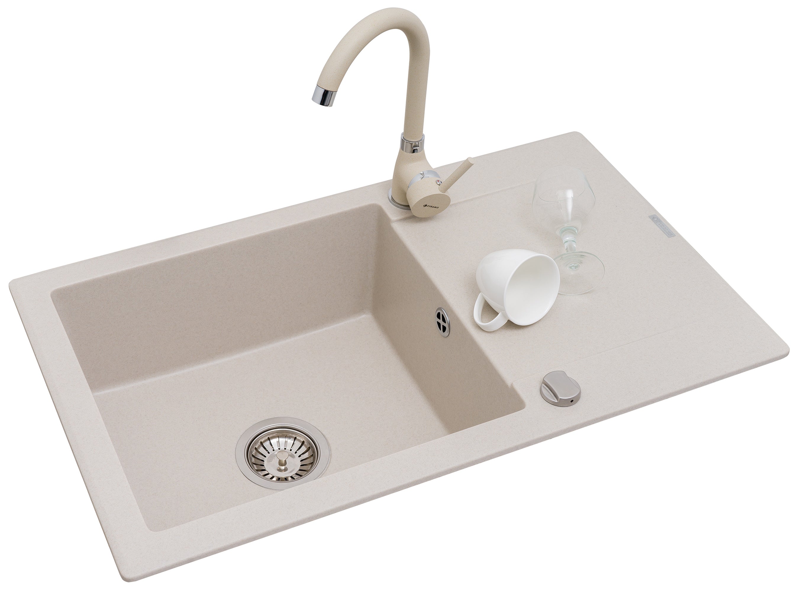 Set chiuveta granit MIDO PLUS & baterie BELLO - Beige