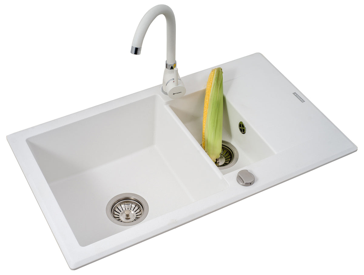 Chiuveta bucatarie KORFU 78x46 1 1/2B 1D Snow