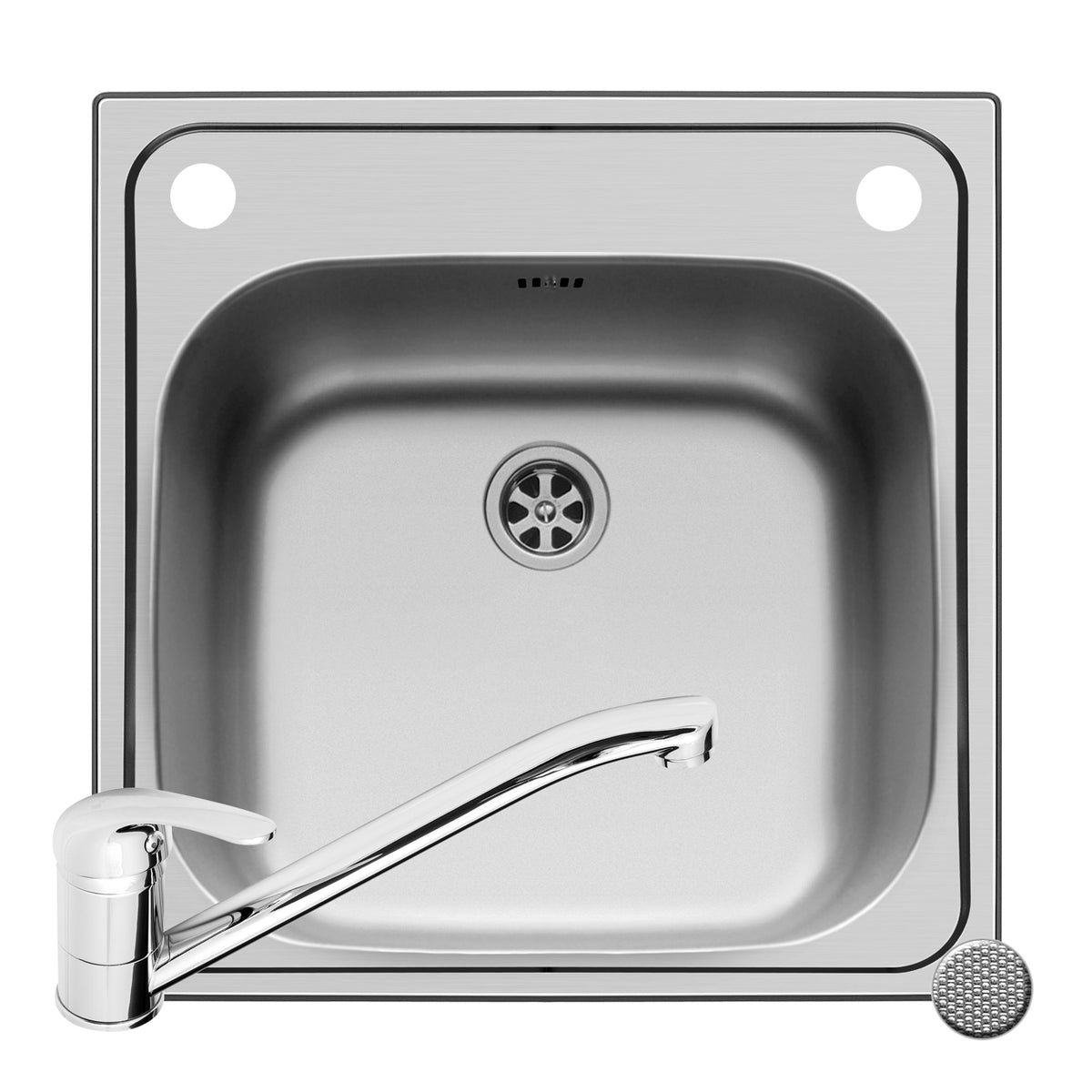 Set 2IN 1 Chiuveta Inox INSET 1B LN + Baterie