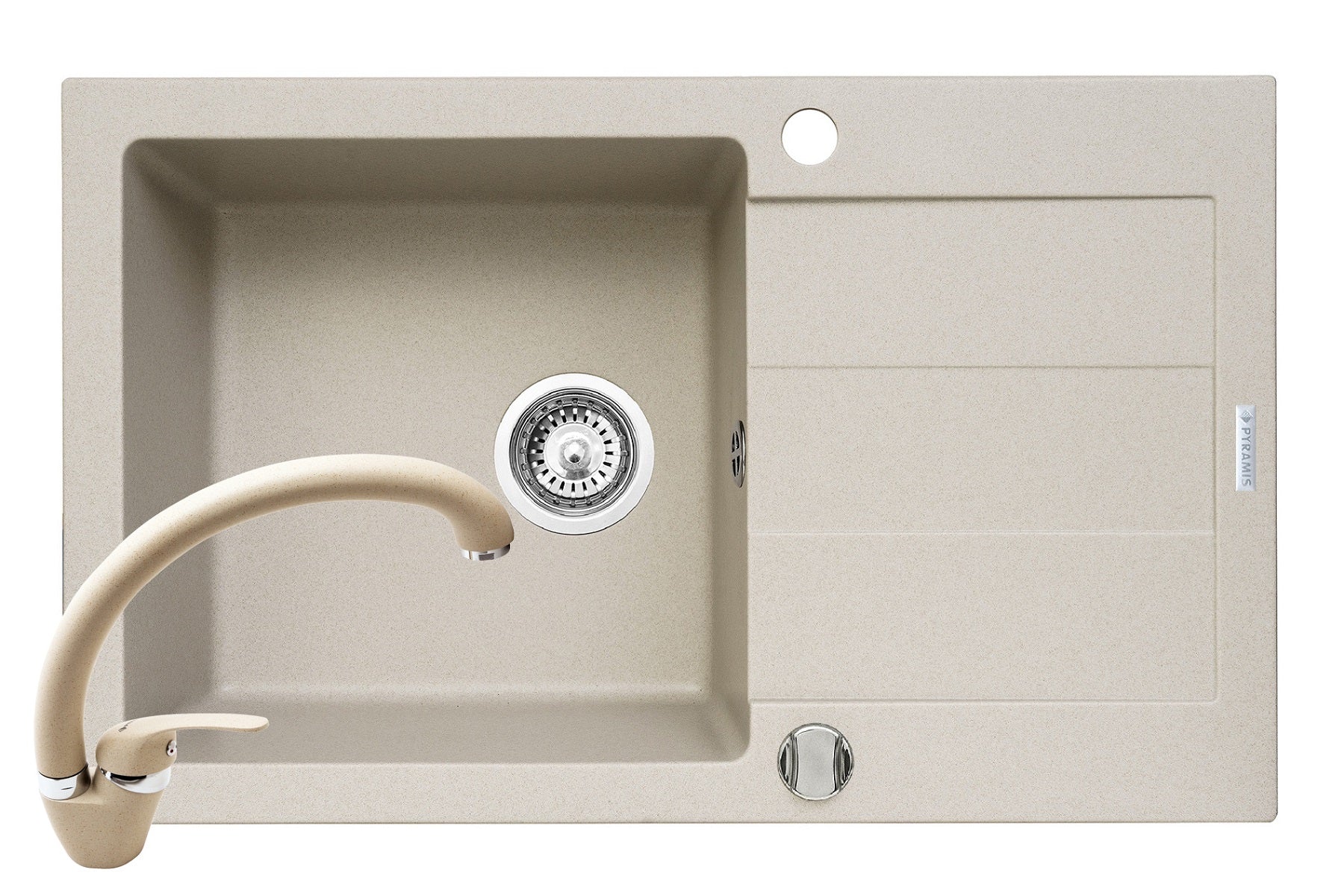 Set chiuveta granit SPARTA PLUS & baterie OSSIA - Beige