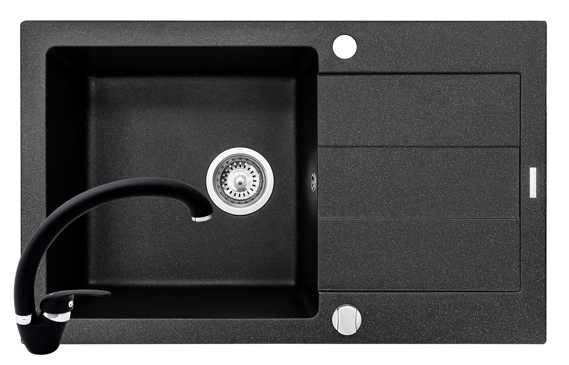 Set chiuveta granit SPARTA PLUS & baterie OSSIA - Black