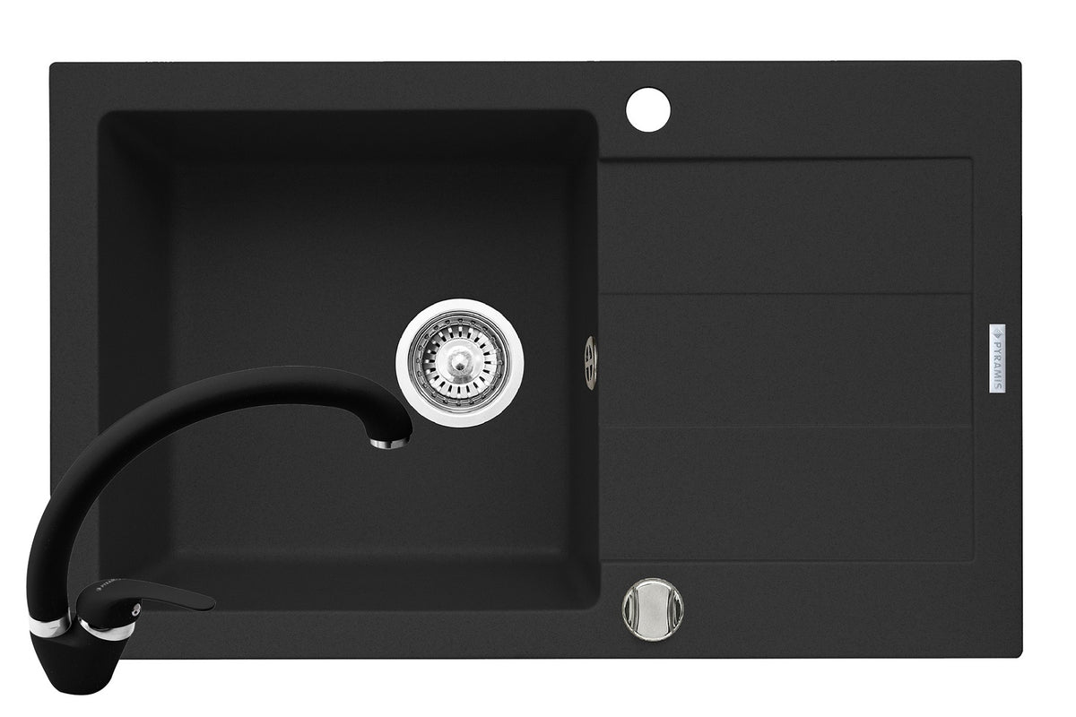 Set chiuveta granit SPARTA PLUS & baterie OSSIA - Carbon
