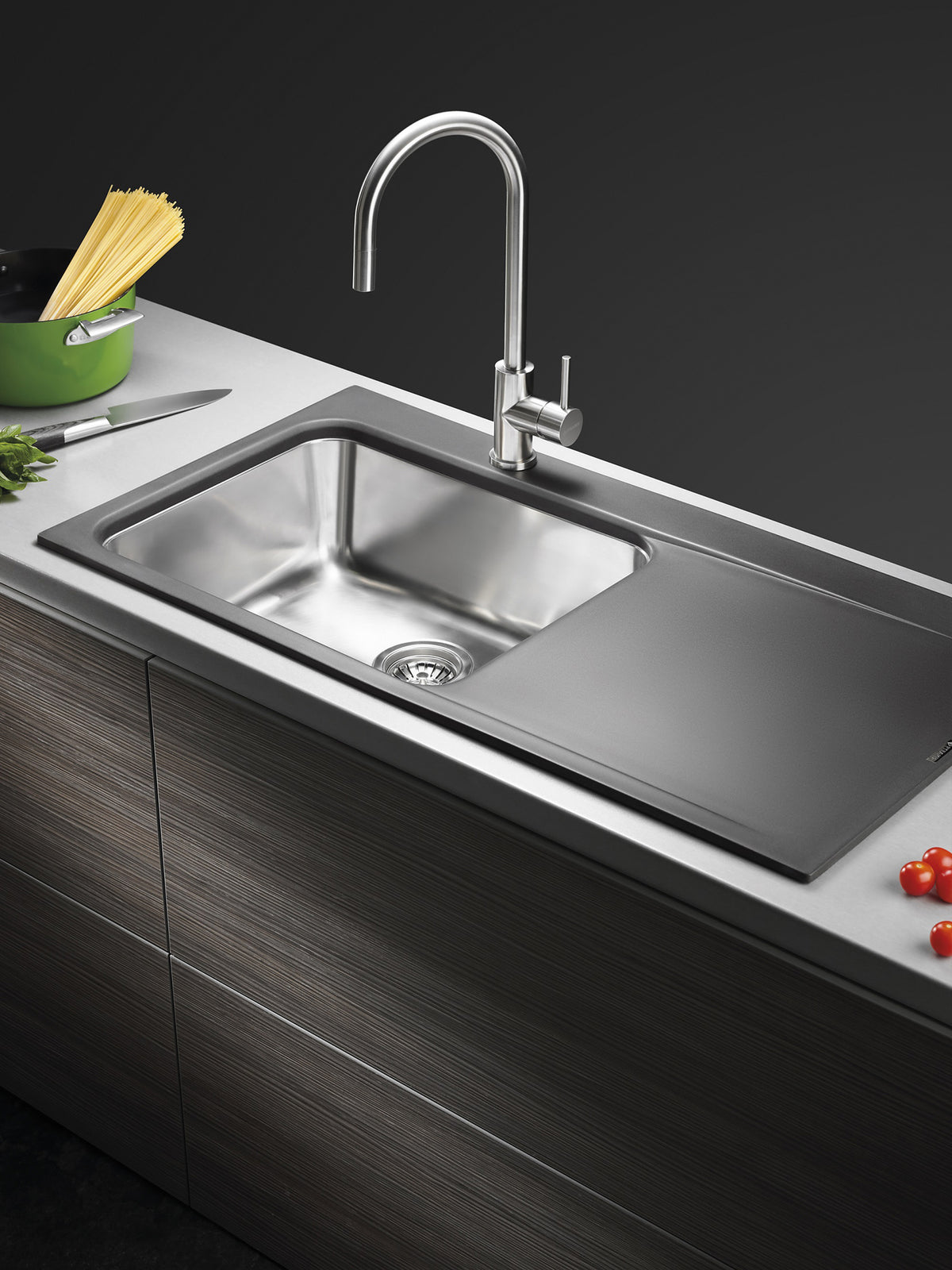 Chiuveta granit si inox PYRROS 100x52 1B 1D ST Iron grey