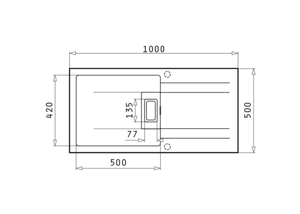 Chiuveta granit KARTESIO PLUS 100x50 1B 1D Carbon