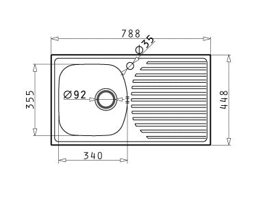 Chiuveta inox Ecoline ASPECT 1B 1D SM ST