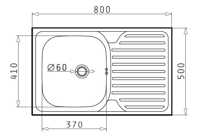 Chiuveta inox Ecoline CORE - inox 800mm*500mm DR