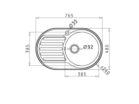 Chiuveta Inox SR MINI 765mm*480mm DR
