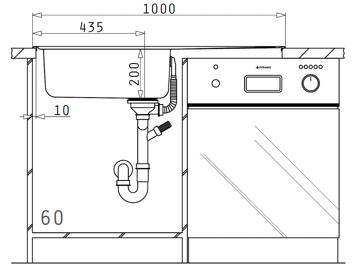 Chiuveta Inox ZEDA EXTRA 1000mm*500mm