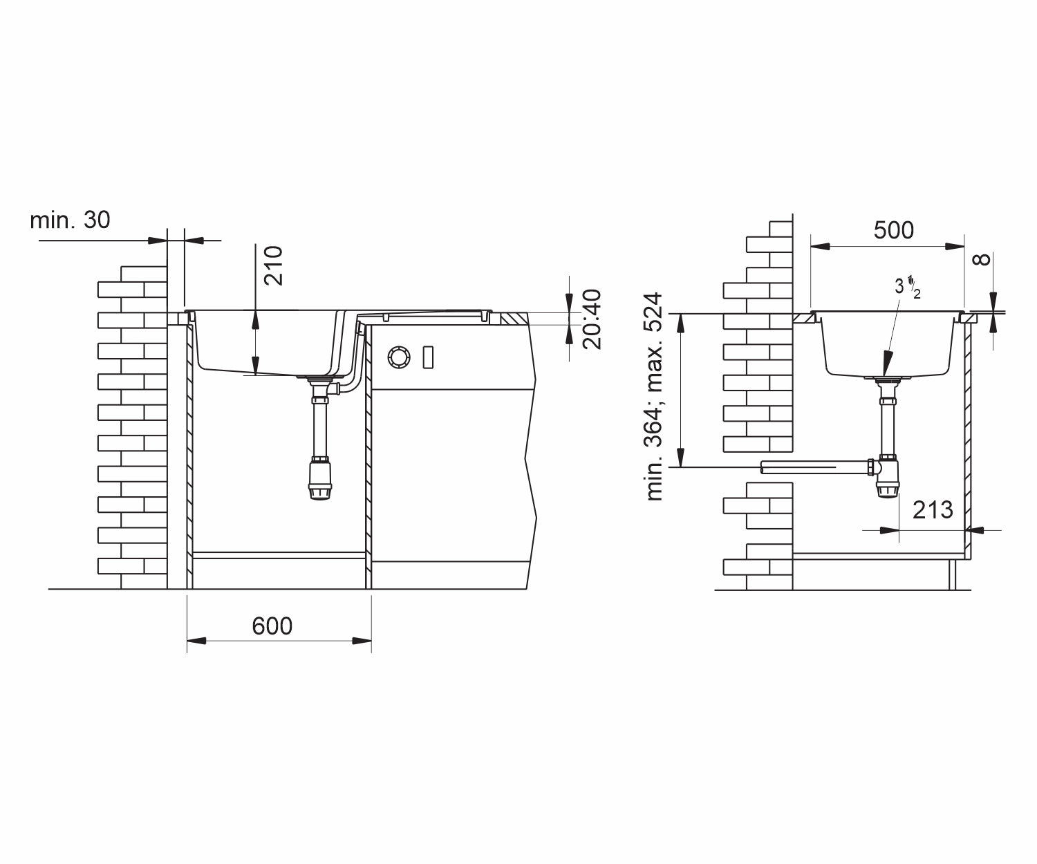 Chiuveta soft compozit Pyramis SIERRA Durothek 100X50 1B1D ST