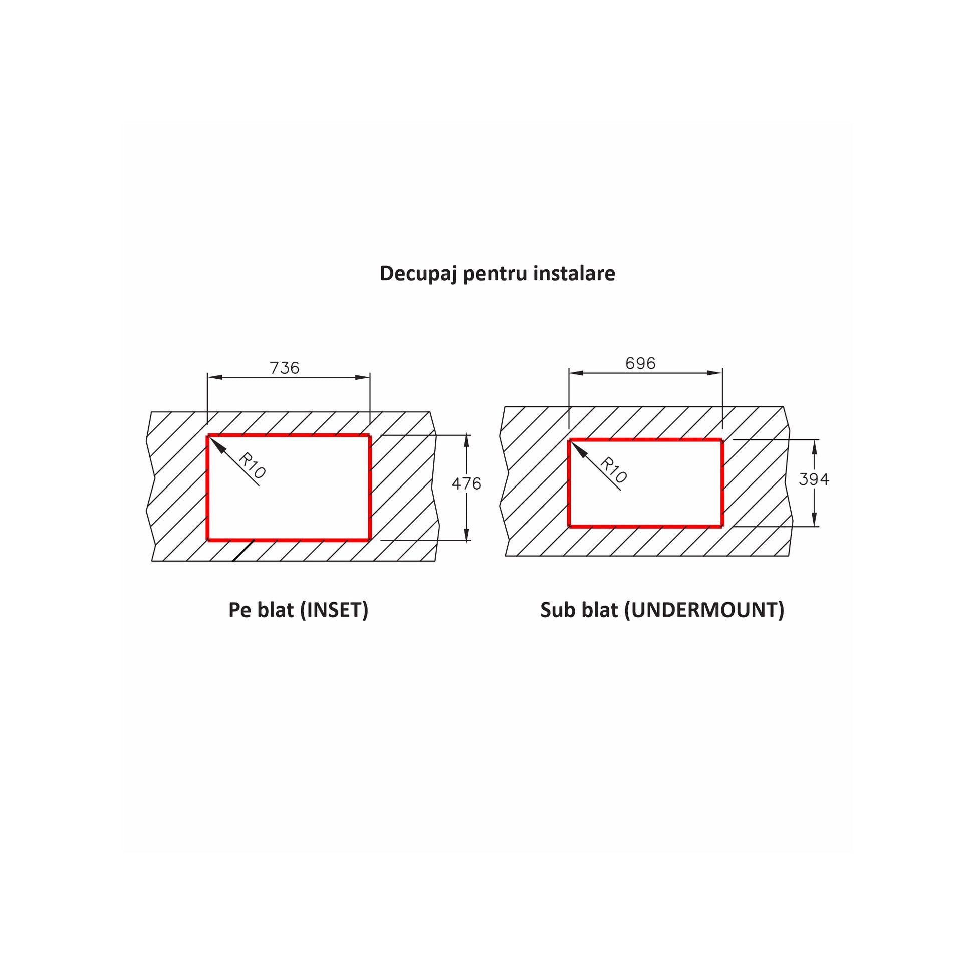 Chiuveta soft compozit Pyramis Square DUROTHEK 76x50 1B bej